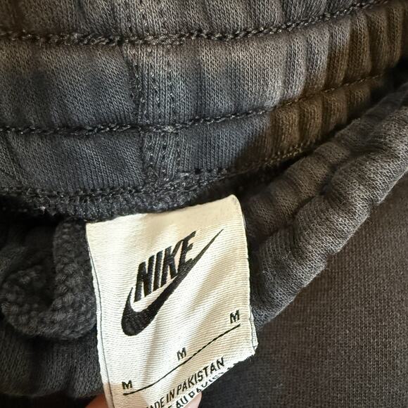 Nike Pants Mens Medium Black Joggers Stretch Casual Fleece Sweatpants Swoosh - Picture 8 of 10